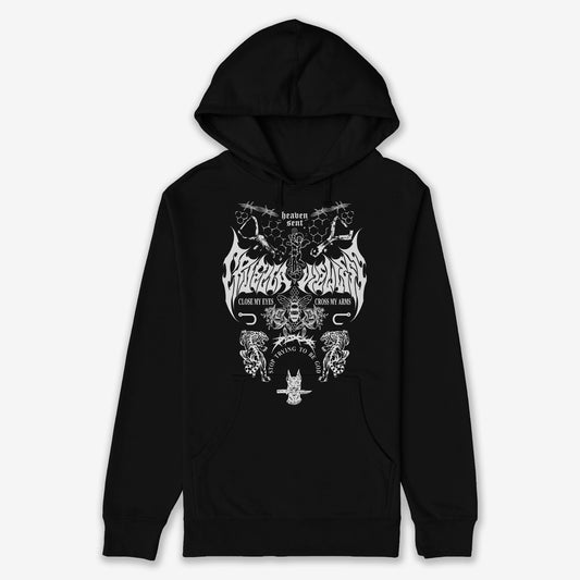 CRUELLA X VIEWLESS INKED HOODED SWEATSHIRT (BLACK)