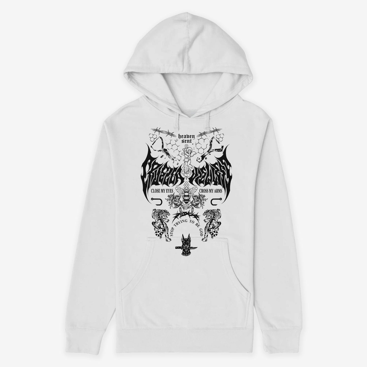 CRUELLA X VIEWLESS INKED HOODED SWEATSHIRT (WHITE)